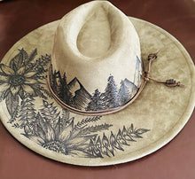 Load image into Gallery viewer, Sage Green Vegan Suede Large Brim Fedora