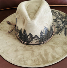 Load image into Gallery viewer, Sage Green Vegan Suede Large Brim Fedora