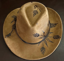 Load image into Gallery viewer, Brown Western Hat with Hop Flowers