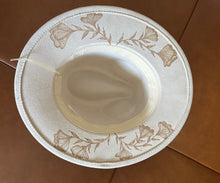 Load image into Gallery viewer, Beige Vegan Suede Fedora with Climbing Flowers