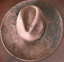 Load image into Gallery viewer, Brown Vegan Suede Large Brim Fedora