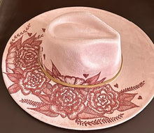 Load image into Gallery viewer, Light Pink Vegan Suede Large Brim Fedora