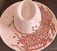 Load image into Gallery viewer, Light Pink Vegan Suede Large Brim Fedora