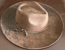 Load image into Gallery viewer, Brown Vegan Suede Large Brim Fedora