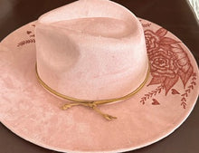Load image into Gallery viewer, Light Pink Vegan Suede Large Brim Fedora