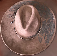 Load image into Gallery viewer, Brown Vegan Suede Large Brim Fedora