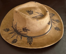 Load image into Gallery viewer, Brown Western Hat with Hop Flowers
