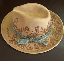 Load image into Gallery viewer, Vegan Felt Fedora- Tan Bumble Bee
