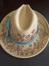 Load image into Gallery viewer, Vegan Felt Fedora- Tan Bumble Bee
