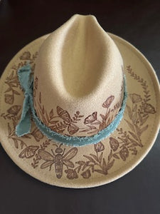 Vegan Felt Fedora- Tan Bumble Bee