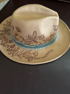 Vegan Felt Fedora- Tan Bumble Bee