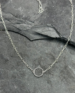 Paper Clip Circle Necklace