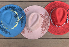 Load image into Gallery viewer, Custom Wide Brim Fedora with floral design
