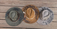 Load image into Gallery viewer, Custom Wide Brim Fedora with floral design
