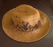 Load image into Gallery viewer, Brown Vegan Suede Fedora with Braided Trim- Mountains
