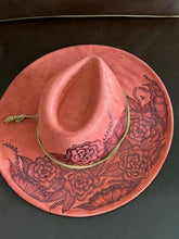 Load image into Gallery viewer, Red Vegan Suede Large Brim Fedora
