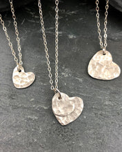 Load image into Gallery viewer, Large Hammered Single Heart Necklace
