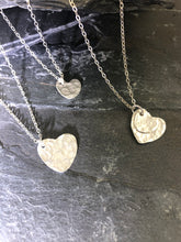 Load image into Gallery viewer, Double Hammered Hearts Necklace
