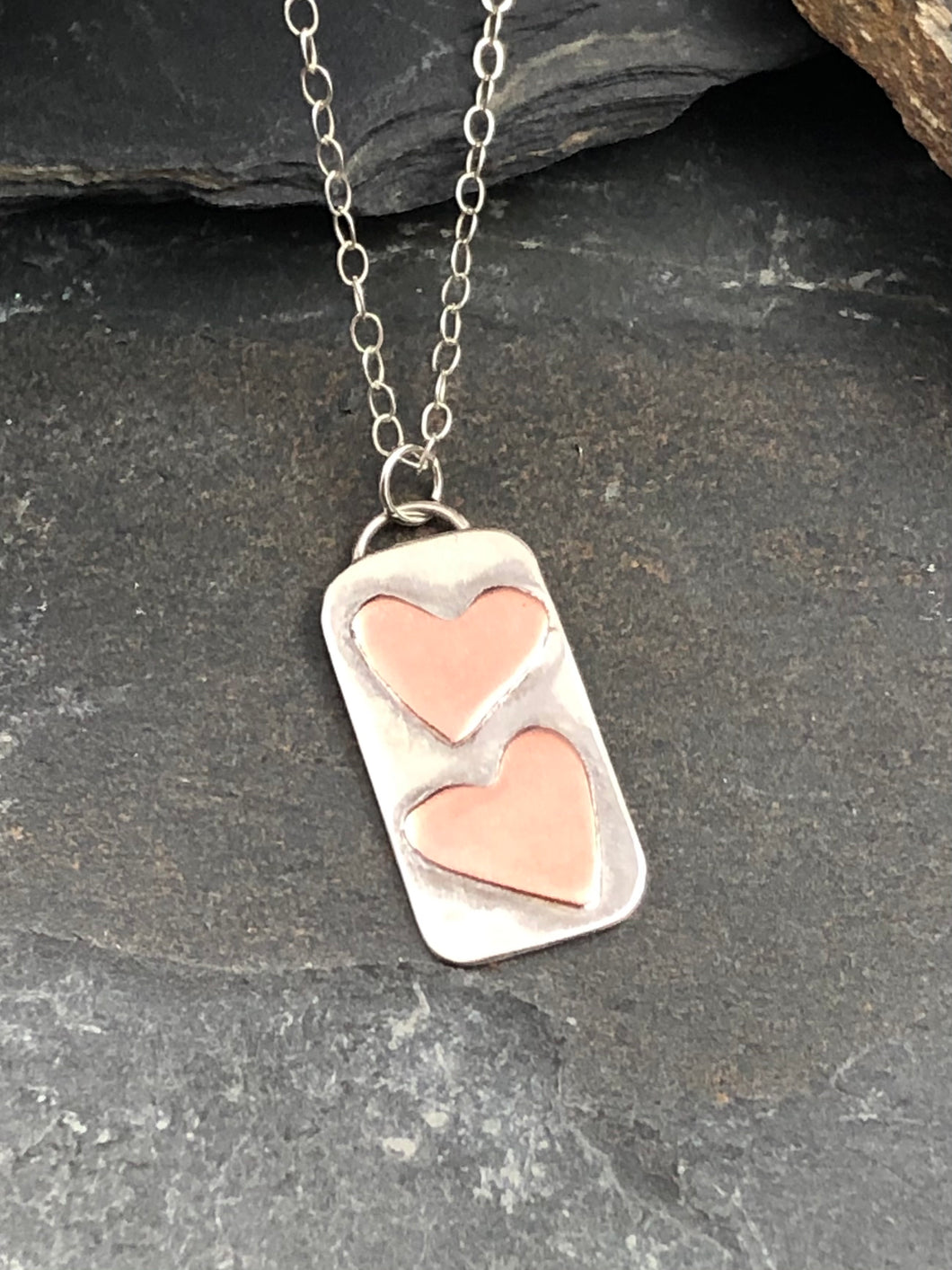 Two Hearts Tag Necklace 2