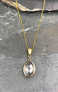 Pave and Crystal Drop Necklace